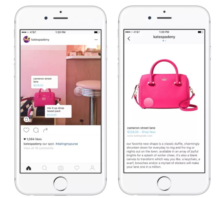 Tasto shopping instagram