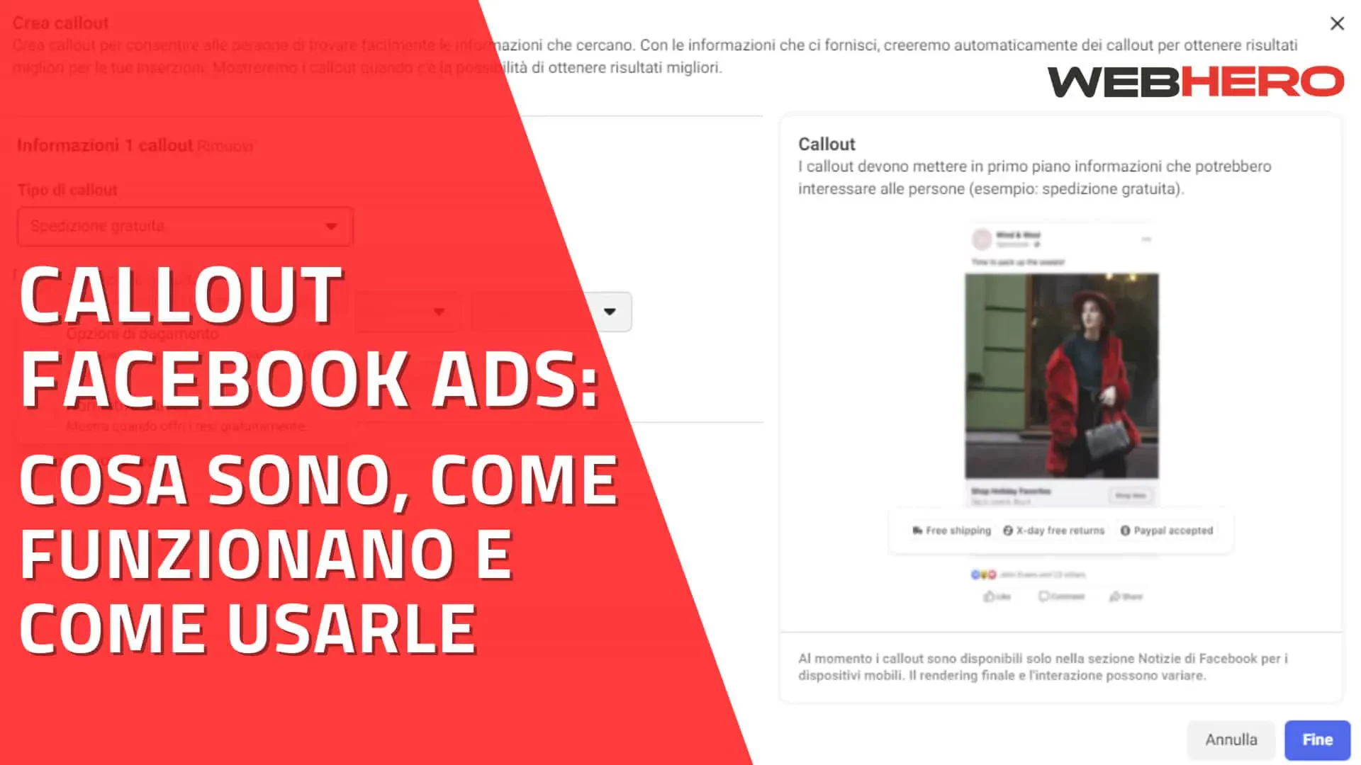Questa foto descrive: Callout per Facebook Ads: cosa sono, come funzionano e come usarle